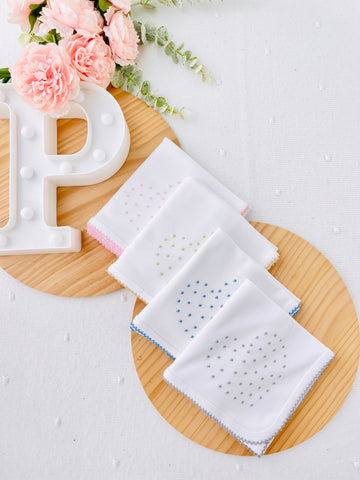 Fralda coração bordado